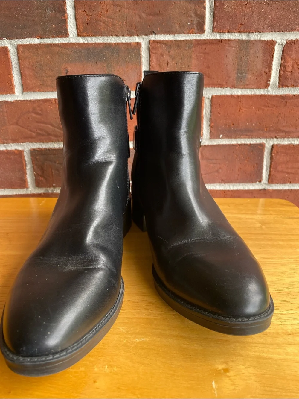 Calvin Klein Black  Ankle Boots with CK Strap Size 9